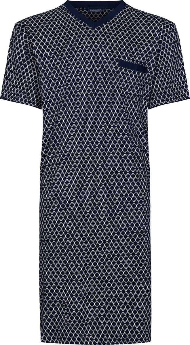 Pastunette Heren Nachthemd Graphic - Blauw - Katoen/Modal - Maat S