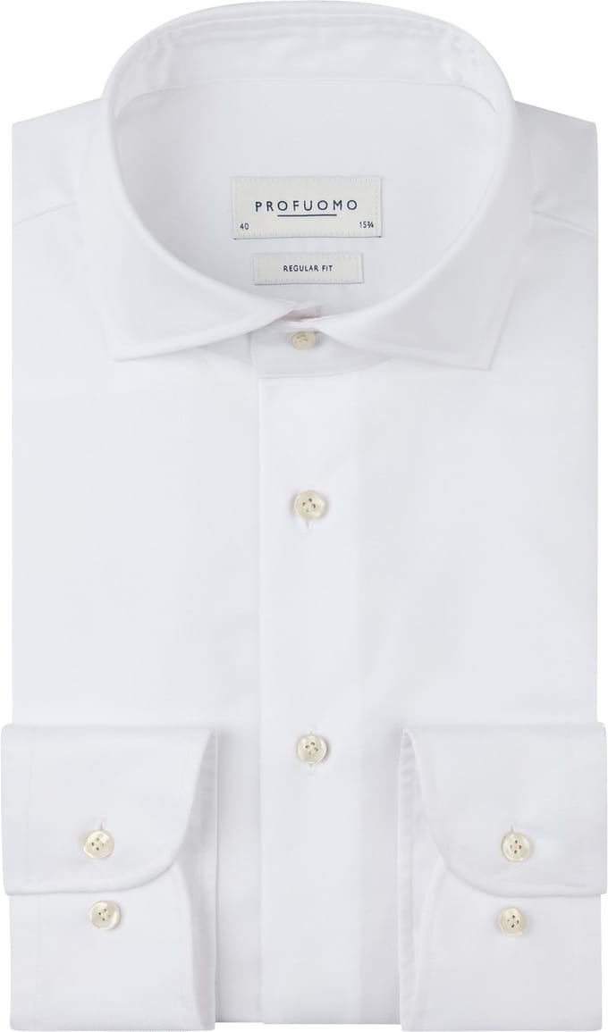 Profuomo regular fit heren overhemd - twill - wit