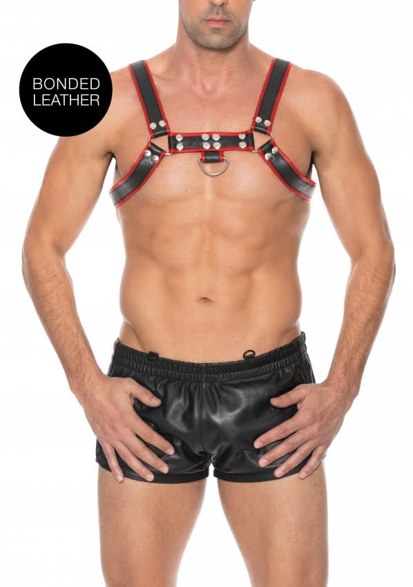 Ouch - Bulldog lederen harnas - Rood