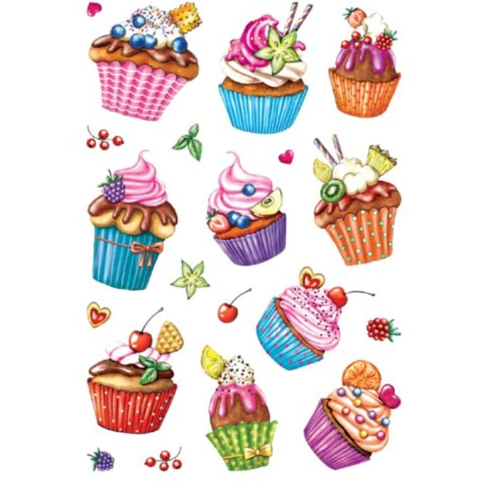 Etiket HERMA 3387 cupcakjes glitter