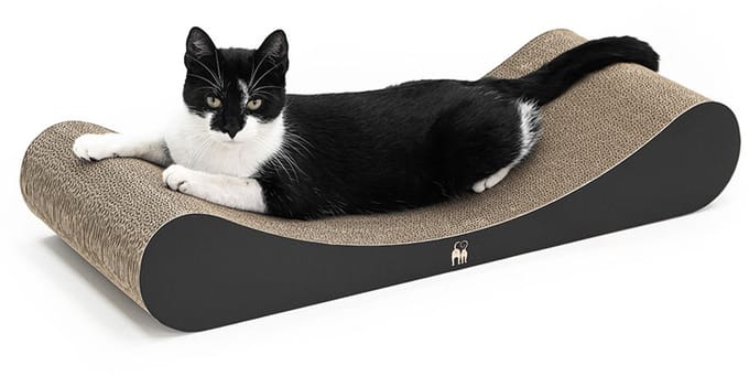 Petrebels Krabkarton voor Katten - Lily 75 - Zwart - Stevig Karton - Design Krabplank - 75 x 31 x 13 cm