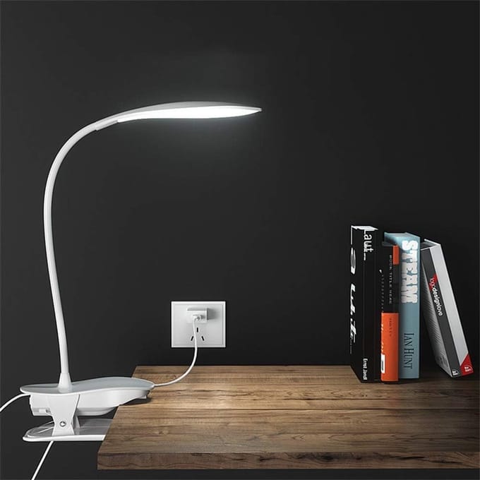 Zwanenhals LED lamp - Clip leeslamp - Studeren lezen - Flexibele arm - E27 fitting - Geel