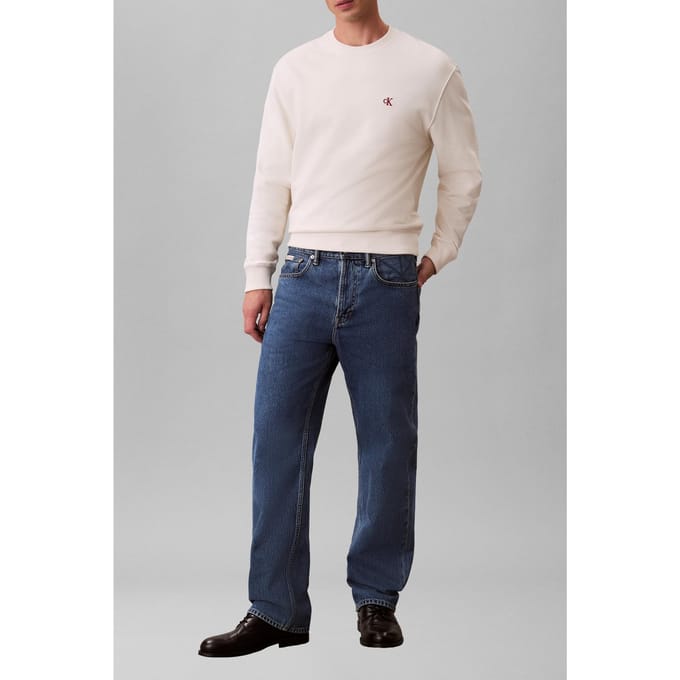 Calvin Klein Ls 350terry Monogram Sweater Tofu Taglia: L | Maglioni a maglia Outlet | Uomo