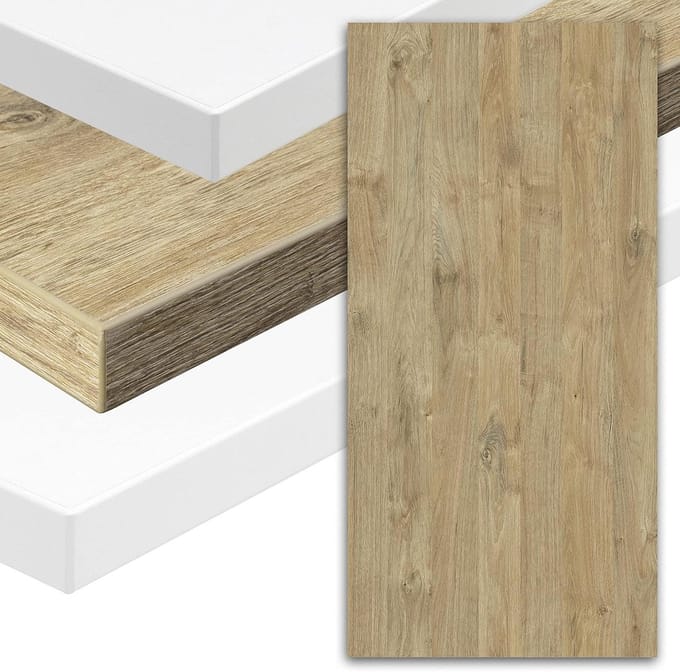 Bureaublad Wilde Eik - Tafelblad Bureau - Thuiswerken Inrichten - Krasbestendig Melamine Coating - 140 x 80 cm - Eiken Decor