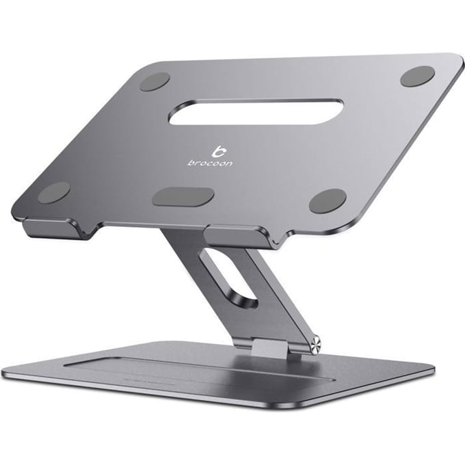 Support Ordinateur Portable Laptop Stand Brocoon Support PC Tablette Réglable pour MacBook Universel 10-17  Aluminium Gris