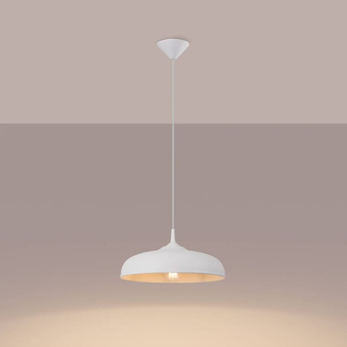 Sollux Lighting Hanglamp Gina - 74x38x38cm - E27 - wit - staal