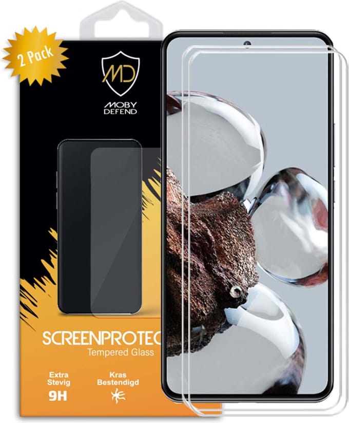 2-Pack MobyDefend Screenprotectors - Geschikt voor Xiaomi 12T / 12T Pro - Case-Friendly Screensavers - Gehard Glas