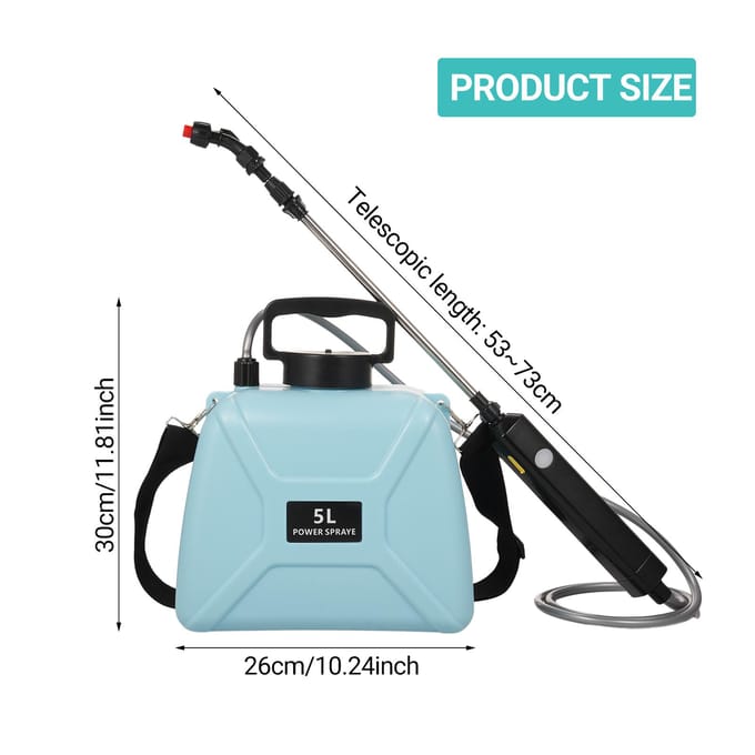 USB oplaadbare schoudertype elektrische tuinsproeier draagbare elektrische sproeier landbouw blauw