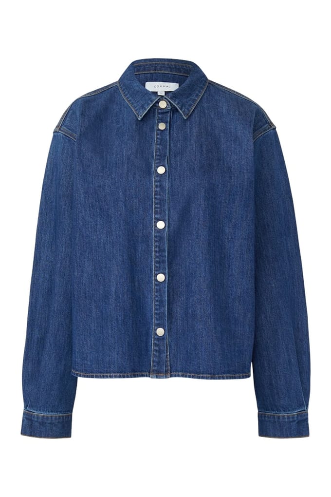 Comma Blouses Blue Denim Size: 38 | Button-Down Shirts Outlet | Dames | Blauw