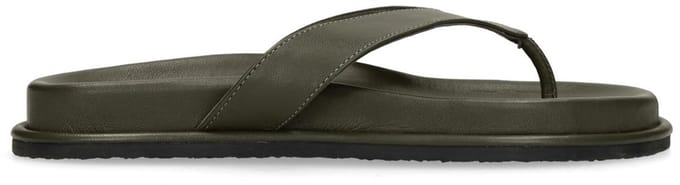 Sacha - Dames - Groene leren slippers - Maat 36
