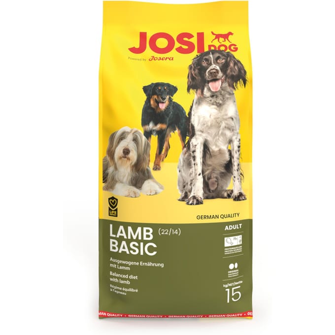 2x15kg JosiDog Lam Basic droogvoer voor honden
