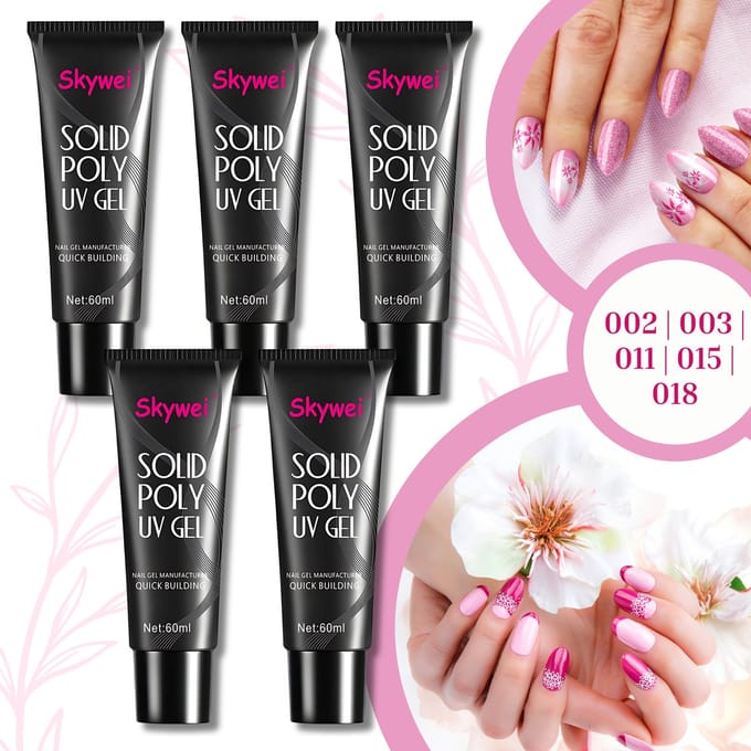 Guardian Beauty Solid Polygel Set - Skywei #02, #03, #011, #015, #018 - 60ml - Nagelverlengingsgel