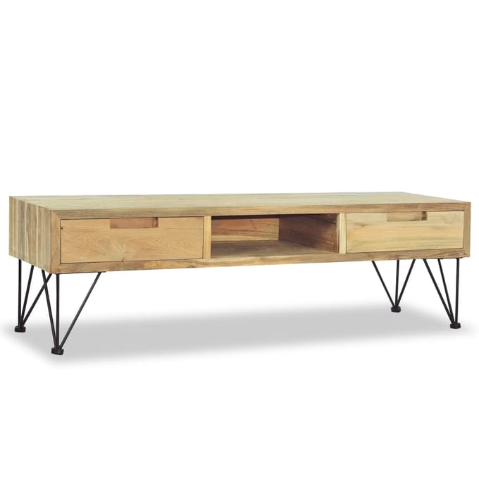 vidaXL - Tv-meubel - 120x35x35 - cm - massief - teakhout