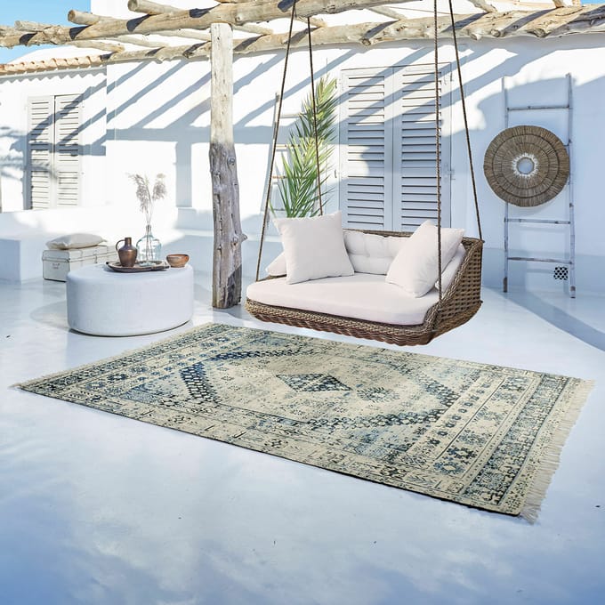 LOBERON Vloerkleed voor binnen en buiten Daly blauw