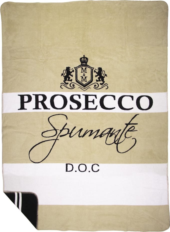 plaid wijn prosecco zwart 150x200cm