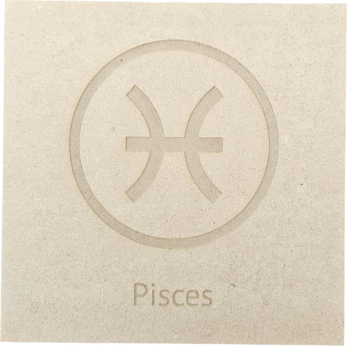 MGM Trading - Horoscoop - Vissen - Pisces - 3mm MDF - 15 bij 15 cm - Laser gegraveerd