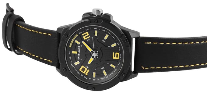 EXCELLANC Herenhorloge kunstleer Mineralglas
