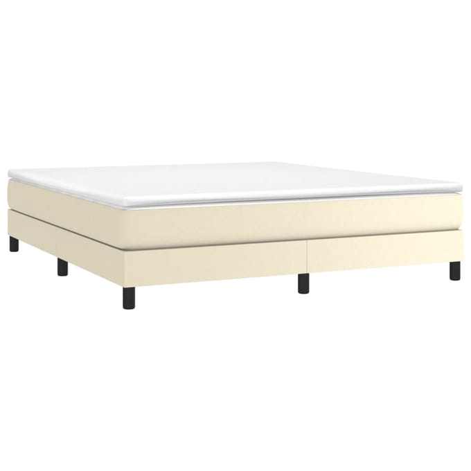 vidaXL - Boxspring - bed - kunstleer - crèmekleurig - 180x200 - cm