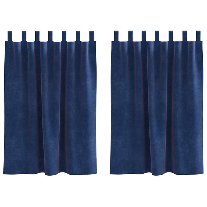 vidaXL - Gordijnen - 2 - st - Donkerblauw - 140 - x - 140 - cm - fluweel