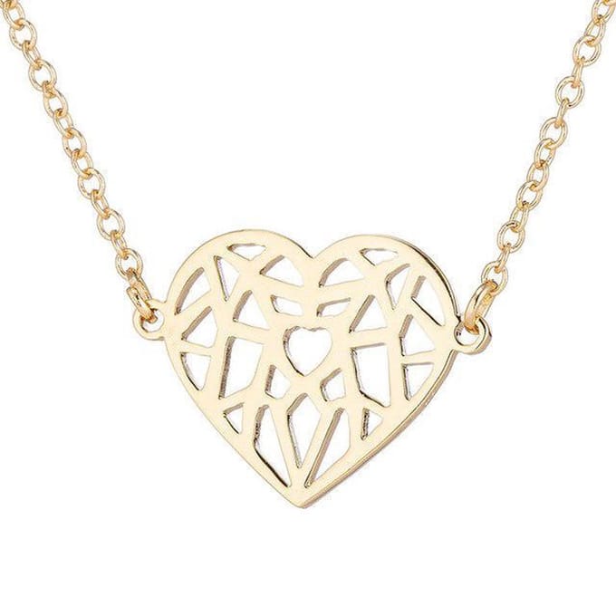 24/7 Jewelry Collection Hart Ketting - Goudkleurig