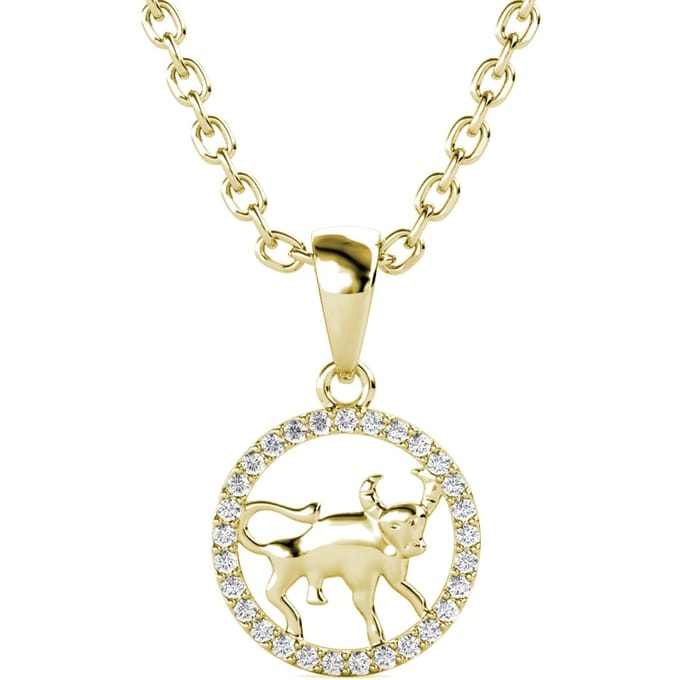 Stier Zodiac hangers - Goud en kristal