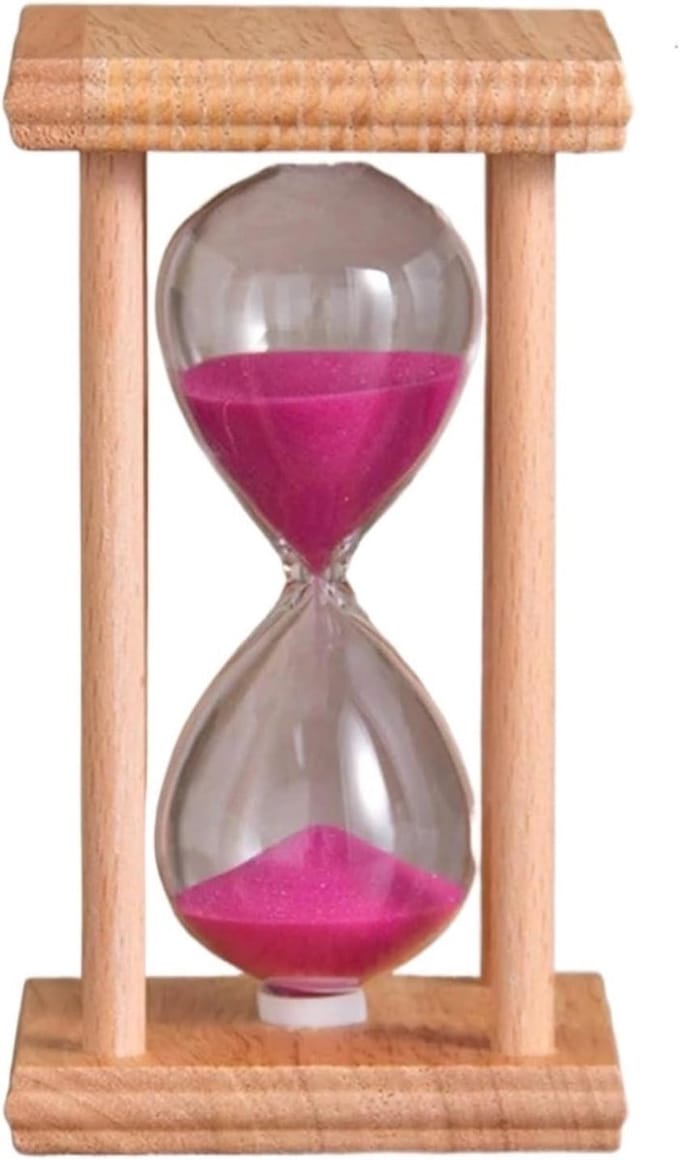 Zandloper Set - Houten Timer - Tijd Management - Vier Zuilen Ontwerp - 30 Minuten - Roze