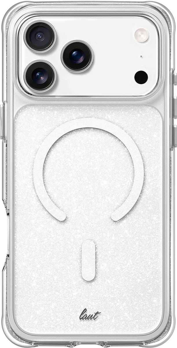 LAUT AERO SPARKLE iPhone Hoes – Crystal Clear met Glinsterend Effect & 6m Valbeveiliging | MagSafe Compatible | Apple iPhone 17 Pro Max