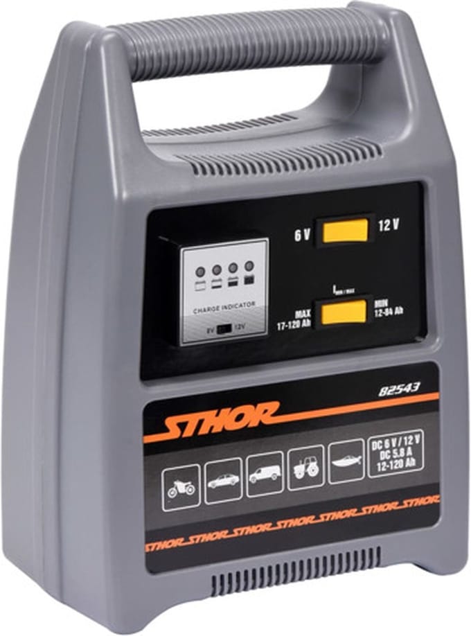Sthor Acculader met LED 6/12 V 8 A 120 Ah
