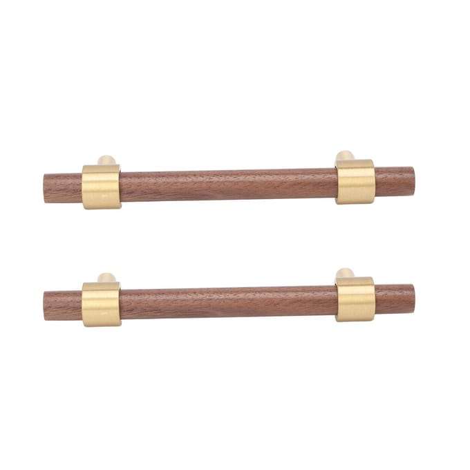 2 Sets Kastgrepen Walnoot Messing Keukenmeubel Kastbeslag Decoratief Kleine Lade