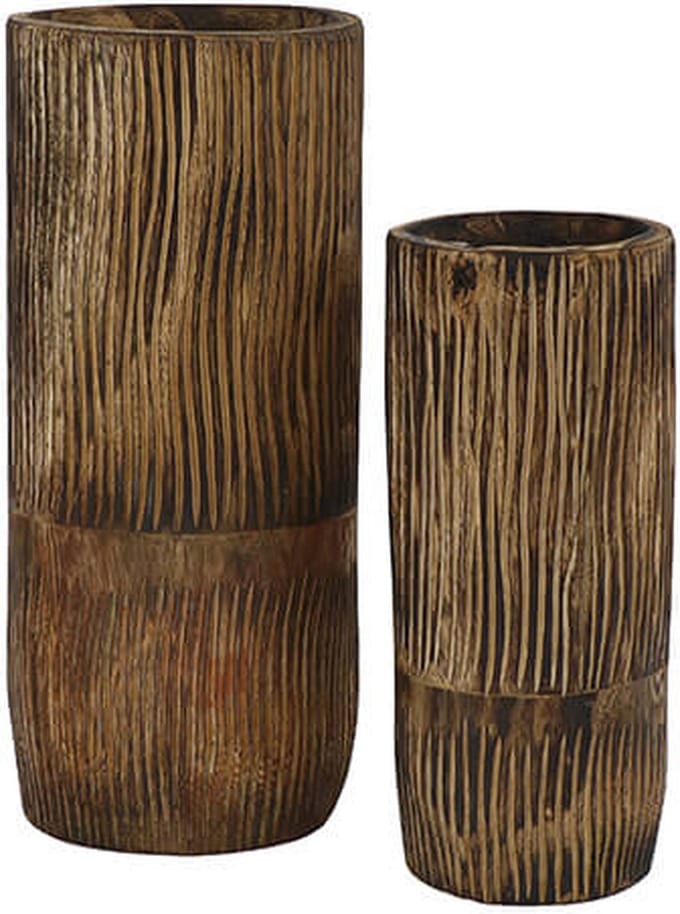 pomax zebra houten bloempot geen set