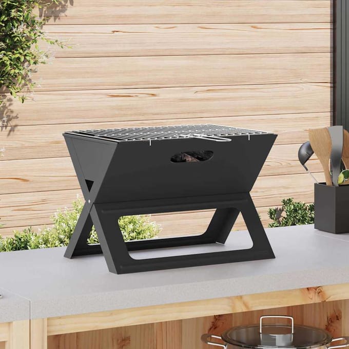 vidaXL - Buitengrill - Zwart - 46 - x - 31 - x - 31 - cm - Staal
