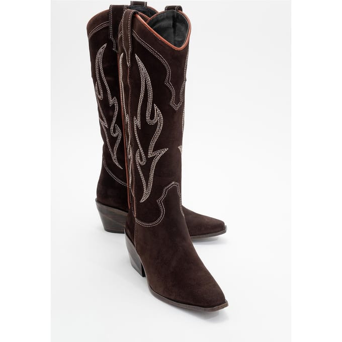 Pietro Leren Western Kniehoge Laars