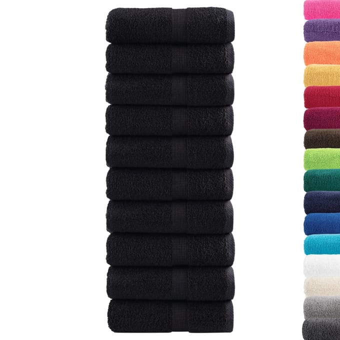 vidaXL - Gastendoekjes - SOLUND - 10 - st - 600 - g/m² - 30x50 - cm - zwart