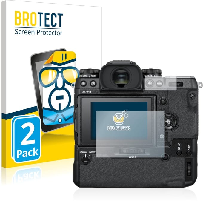 BROTECT - Screenprotector voor Fujifilm X-H1 - Folie Beschermfolie transparant 2 Stuks