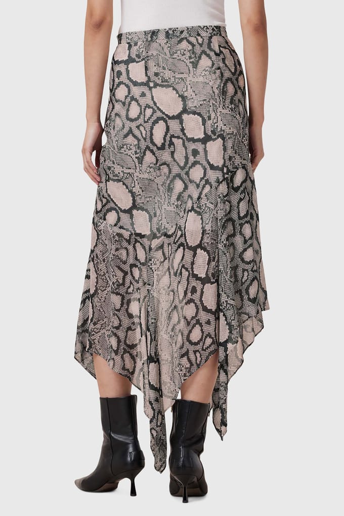AllSaints Cassie Skirt Flow Ecru White Größe: 8 | Maxiröcke Outlet | Damen | Braun