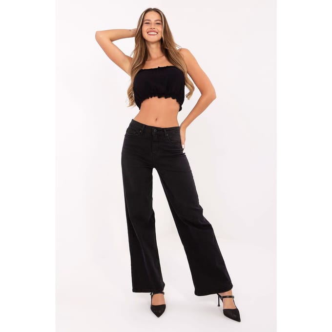 Nova Wide Jeans - Zwart / M