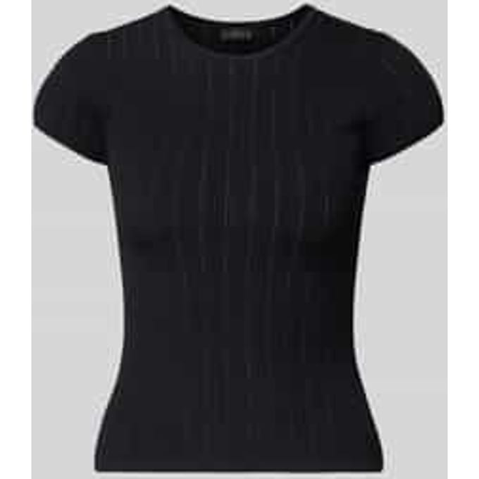 T-shirt in pointellelook met ronde hals
