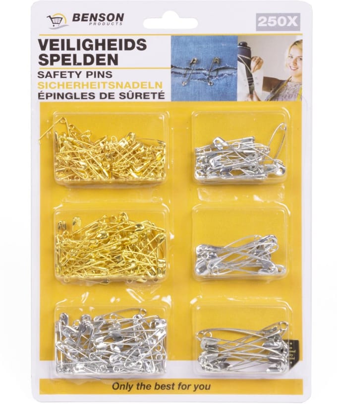 Benson Veiligheidsspelden - 250 stuks