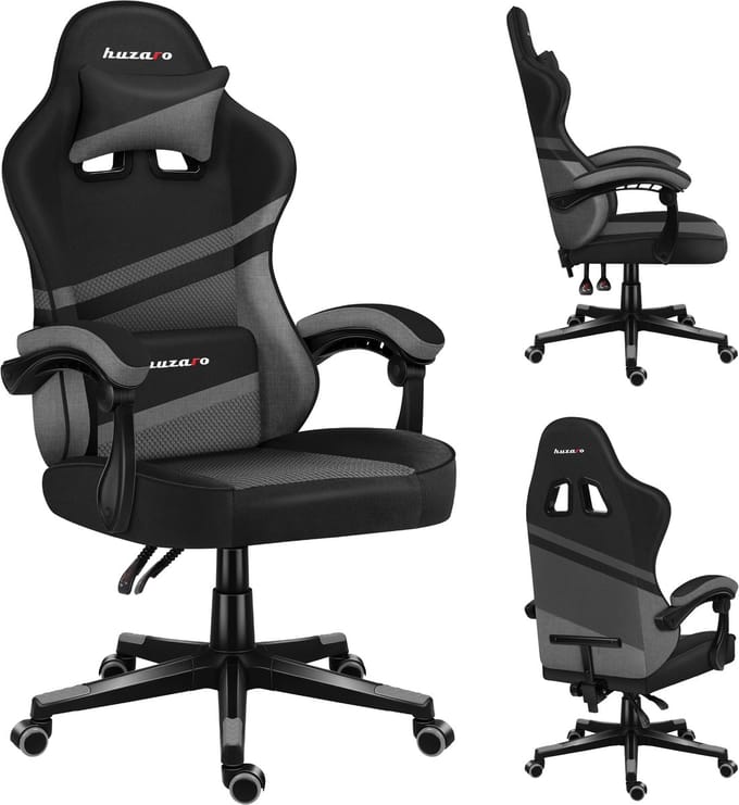 Huzaro Force 4.4 Grey Mesh – Ergonomische Gamingstoel met Ademend Mesh en Comfortabele Functies