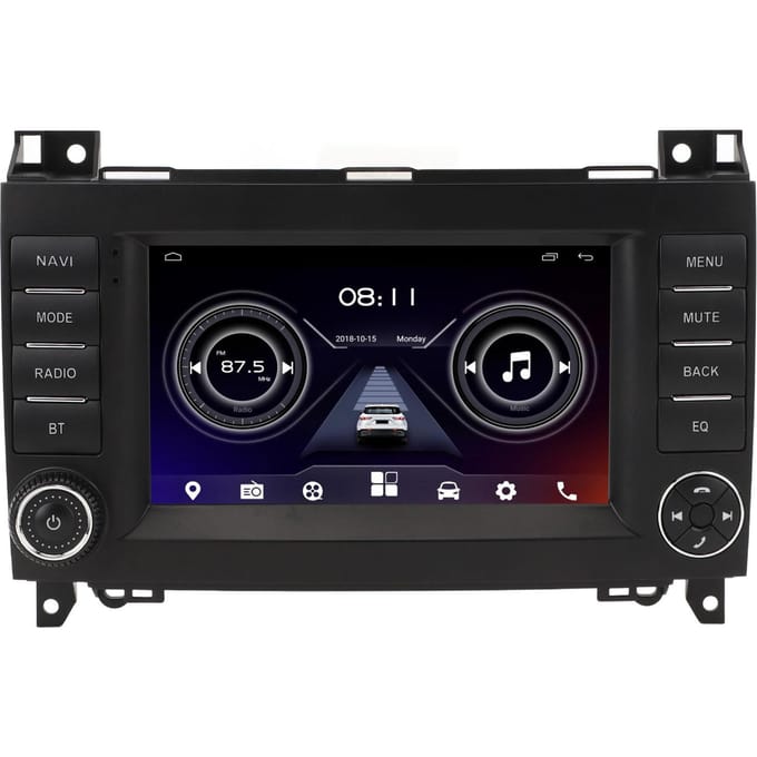 Autoradio 7 Pouces pour Android 12 Navigation GPS Écran Tactile Lecteur Stéréo Multimédia Remplacement pour Benz Sprinter B200 black