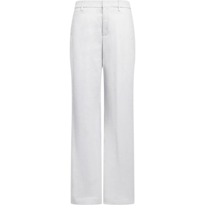 Vrouwenbroek Dondup - pantalon met brede poten in gabarsdina - wit
