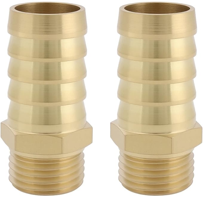 Dailygoods - 2 Stuks Messing Barb Slang Fitting M16 x 1.5 Adapter