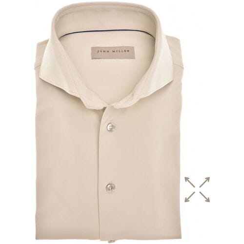 John Miller Overhemd Slim-Fit Plain Hyperstretch Zand / male