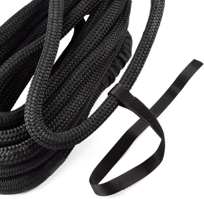 Kinetisch bergtouw - Elastisch sleeptouw - Voertuig berging - 30% uitrekbaar - 13.800 kg 9 m - Zwart