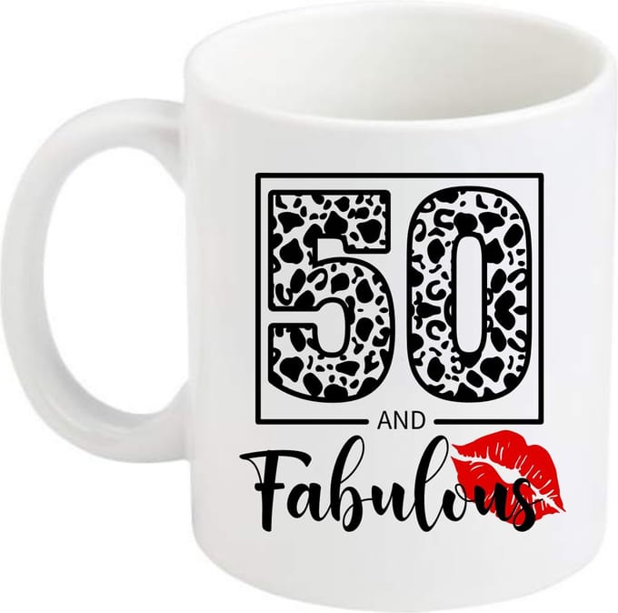 Koffie beker 50 jaar - fabulous - geweldig -verjaardag - sarah