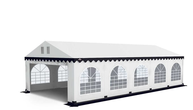 GO-PRO 5x10 Partytent met grondframe Wit-Blauw