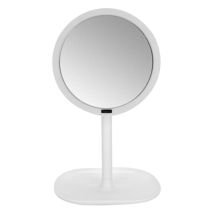 Miroir de Maquillage Grossissement 10X LED à Induction Miroir de Vanité Portable pour Maison Dortoir white