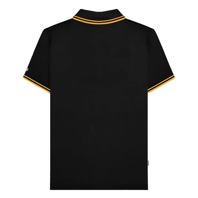 Lambretta Heren SS25 Twin Tip Poloshirt (Zwart/Goud)