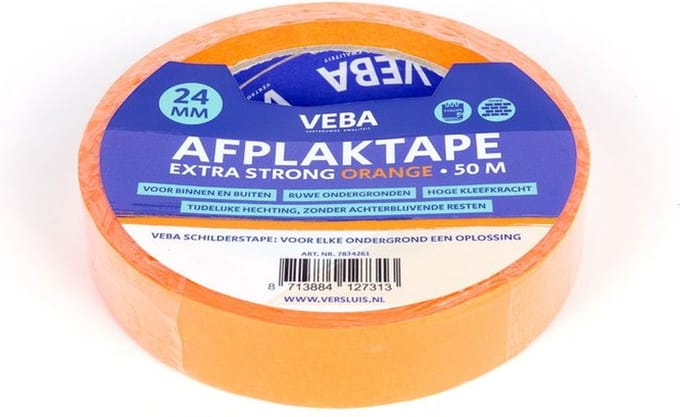 Kwaliteit afplaktape ORANGE 24mm x 50 Meter