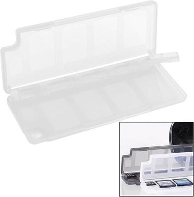 Spel-Box voor 8 PlayStation PS Vita Game-Cards + 2 Micro SD cards Wit